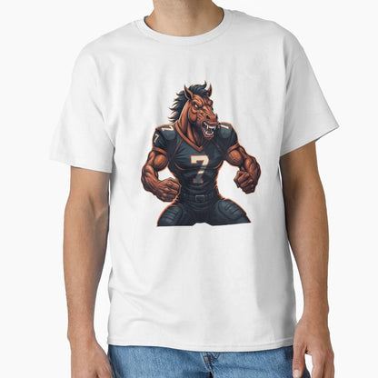 Aggressive Dark Stallion Football T-Shirt - Casual Everyday Wear Unisex - T-Shirt, Sweatshirt, Hoodie