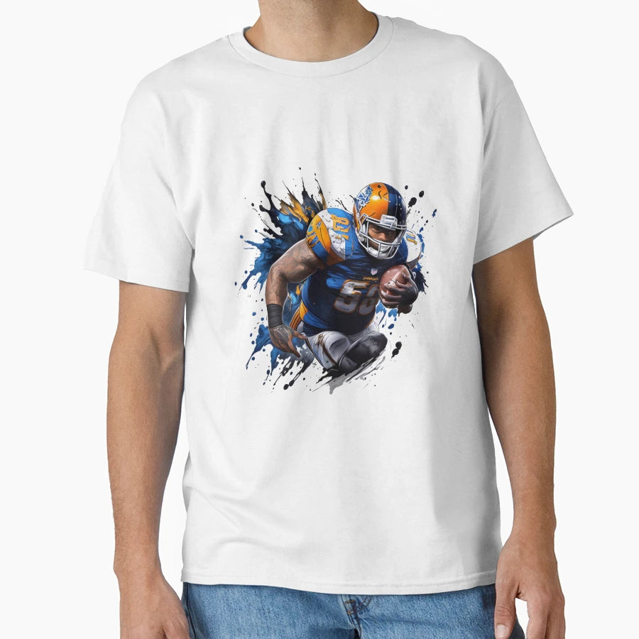 Roaring Football Warrior T-Shirt - Graphic Print Unisex - T-Shirt, Sweatshirt, Hoodie