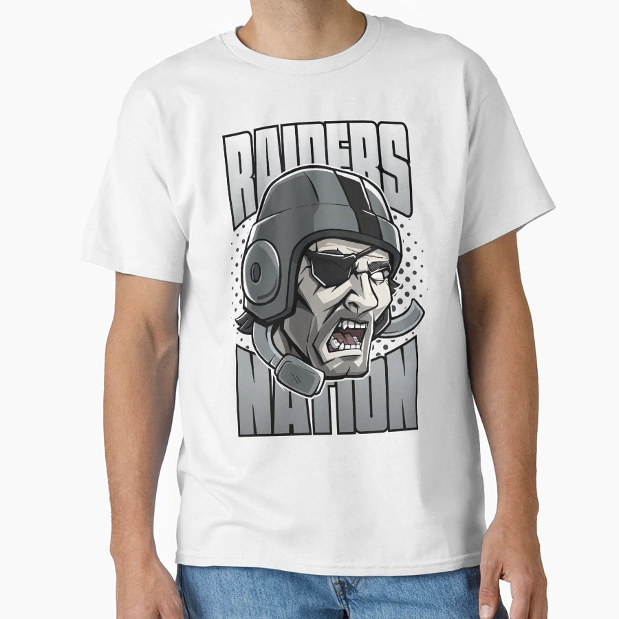 Raider Nation Warrior Silver And Black T-Shirt - Novelty Apparel Unisex - T-Shirt, Sweatshirt, Hoodie