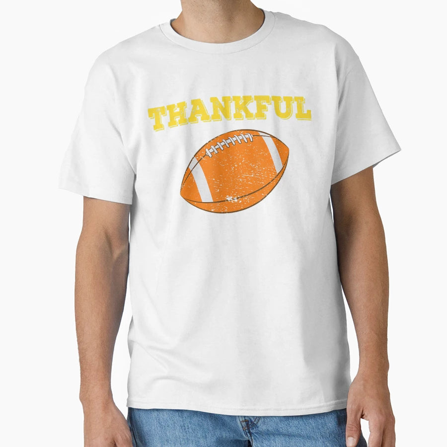 Mens Grateful Thankful Blessed Football T-Shirt - Minimalist Print Unisex - T-Shirt, Sweatshirt, Hoodie