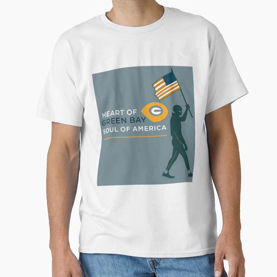 Green Bay Heart Americas Football Soul T-Shirt - Streetwear Style Men Women - T-Shirt, Sweatshirt, Hoodie