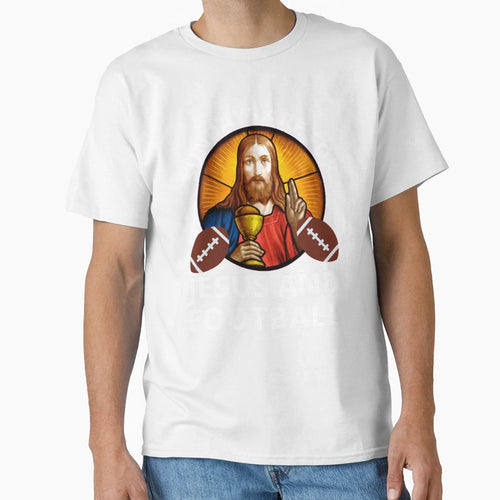 Sundays Are Jesus Church And Football T-Shirt - Graphic Print for Adults - T-Shirt, Sweatshirt, Hoodie