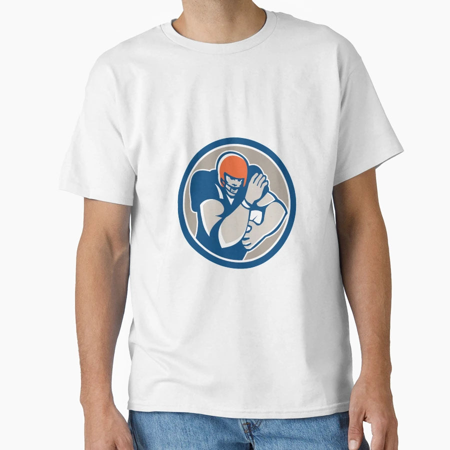 American Football Player Fend Off T-Shirt - Custom Art Print Men Women - T-Shirt, Sweatshirt, Hoodie