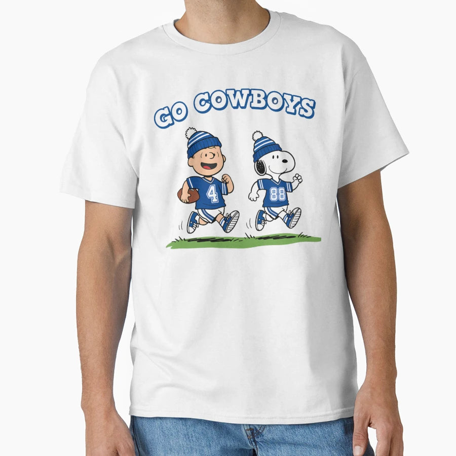 Dallas Football Go Cowboys Snoopy T-Shirt - Minimalist Print Unisex - T-Shirt, Sweatshirt, Hoodie