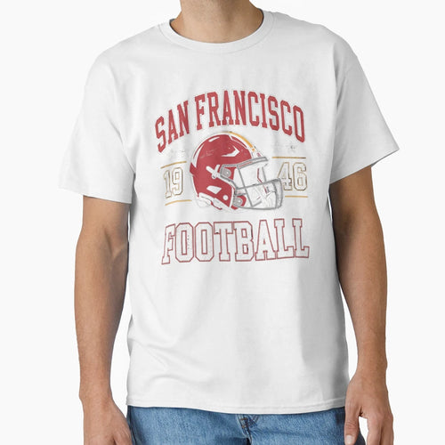 San Francisco Football Helmet Team Colors T-Shirt - Minimalist Print Unisex - T-Shirt, Sweatshirt, Hoodie