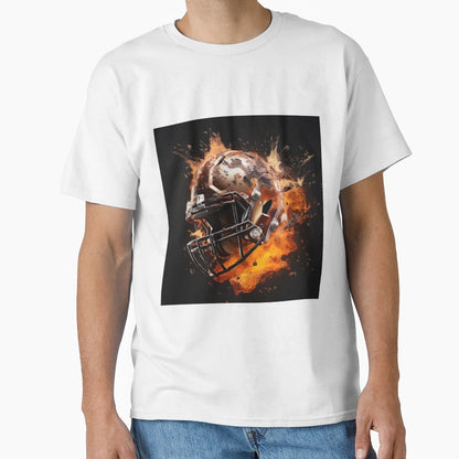 Exploding Football Helmet T-Shirt - Graphic Print Men Women - T-Shirt, Sweatshirt, Hoodie