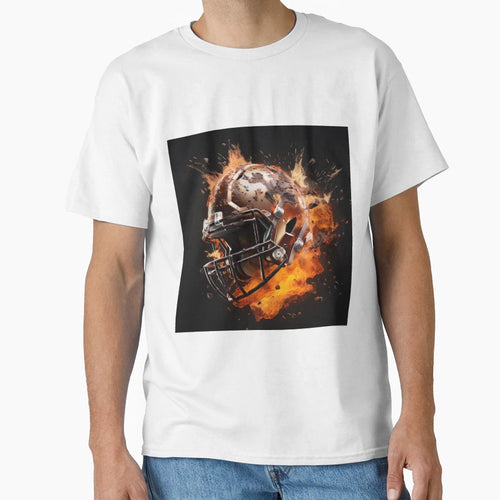 Exploding Football Helmet T-Shirt - Graphic Print Men Women - T-Shirt, Sweatshirt, Hoodie
