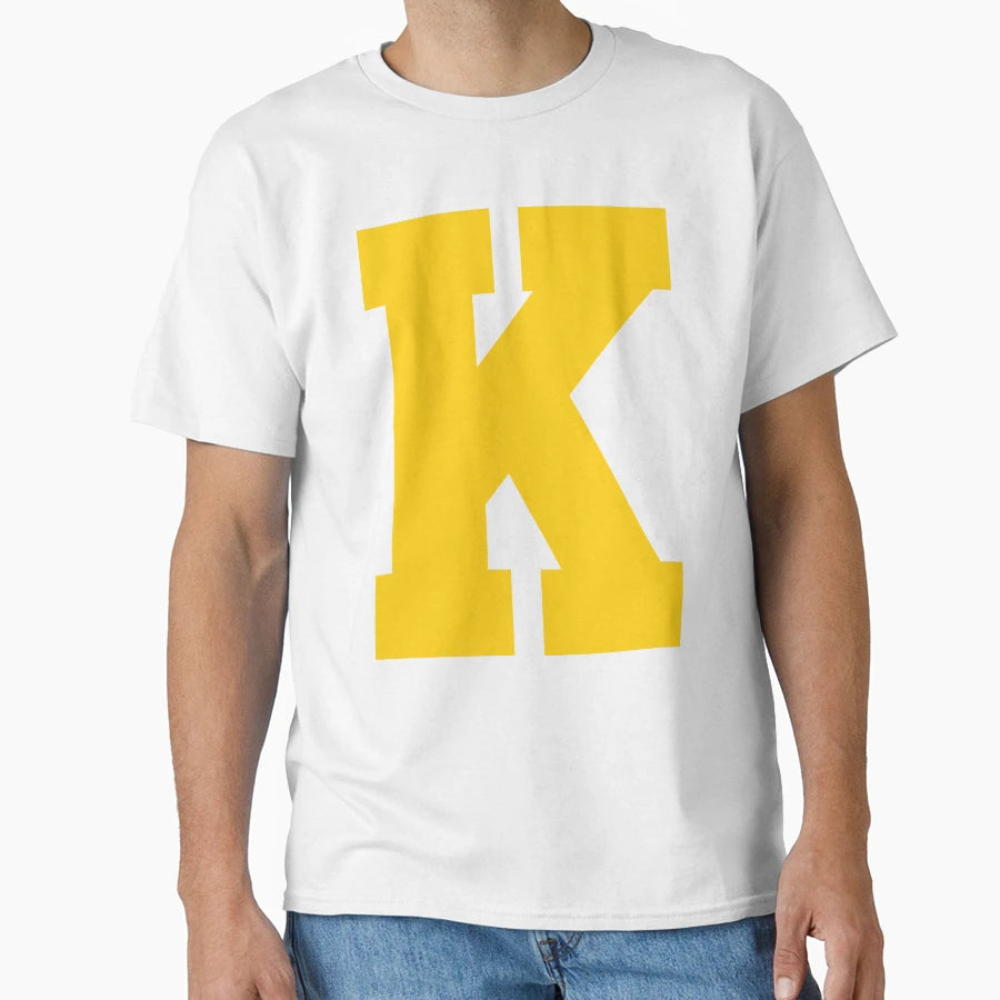 Alphabet Yellow K Sports Letter K T-Shirt - Aesthetic Graphic Unisex - T-Shirt, Sweatshirt, Hoodie