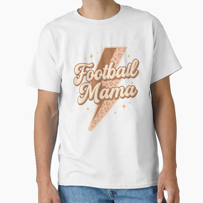 Football Mama Leopard Lightning Bolt T-Shirt - Unique Graphic for Adults - T-Shirt, Sweatshirt, Hoodie