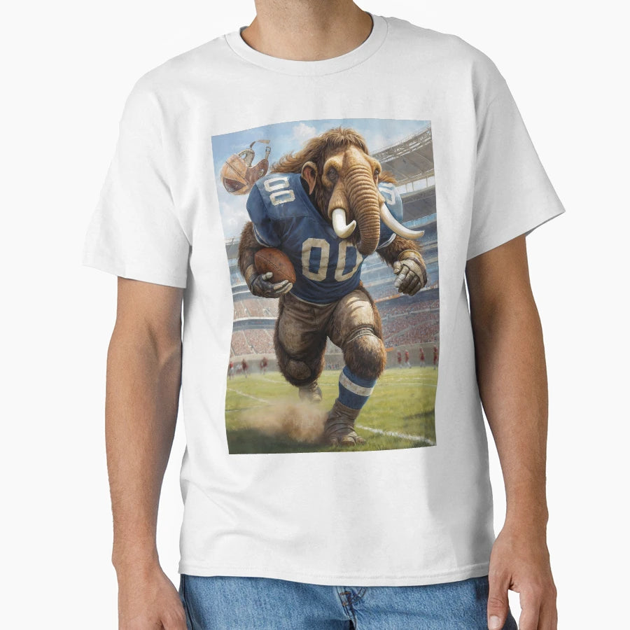 Old School Gridiron Woolly Mammoth T-Shirt - Streetwear Style for Adults - T-Shirt, Sweatshirt, Hoodie