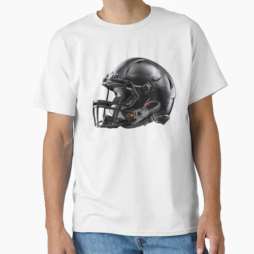 Black American Football Helmet T-Shirt - Unique Graphic for Adults - T-Shirt, Sweatshirt, Hoodie