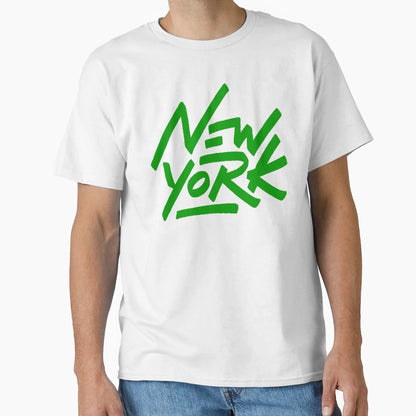 Green And White New York T-Shirt - Fun Novelty Design Men Women - T-Shirt, Sweatshirt, Hoodie