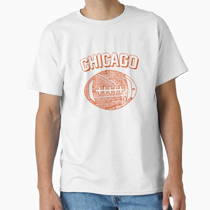 Chicago Football City Home Map T-Shirt - Custom Art Print Men Women - T-Shirt, Sweatshirt, Hoodie