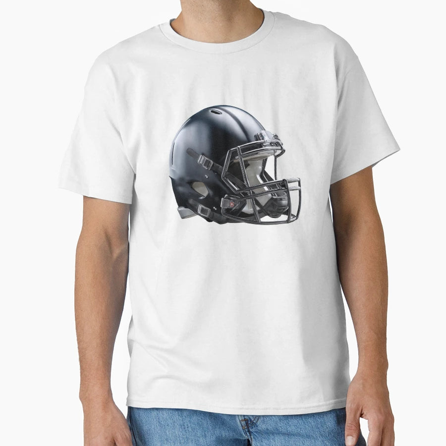 Black American Football Helmet T-Shirt - Custom Art Print Unisex - T-Shirt, Sweatshirt, Hoodie