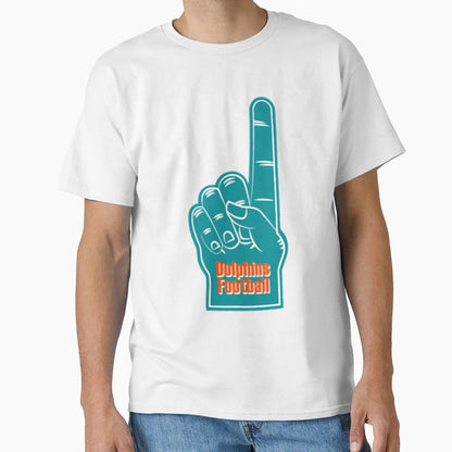 Miami Dolphins Football Foam Finger T-Shirt - Unique Graphic for Adults - T-Shirt, Sweatshirt, Hoodie