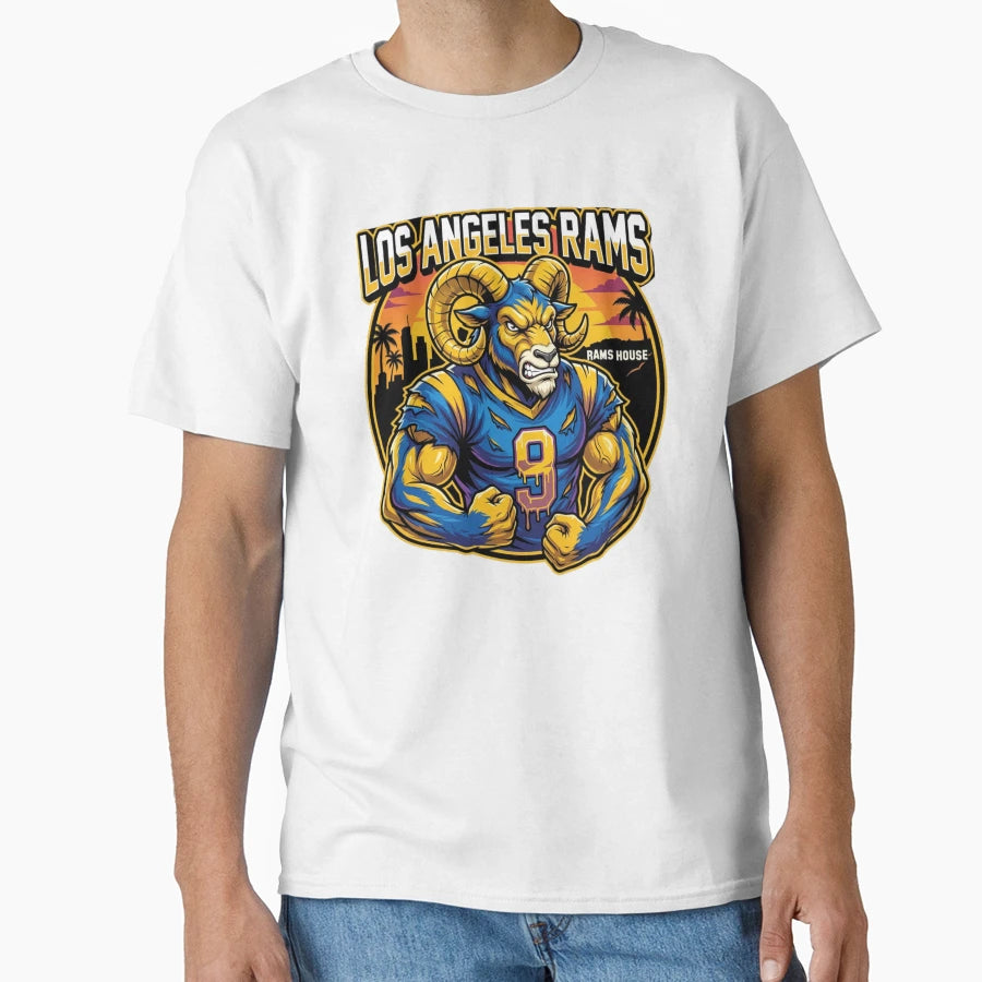 Mighty Ram 9 Hollywood Cartoon Rams T-Shirt - Aesthetic Graphic for Adults - T-Shirt, Sweatshirt, Hoodie