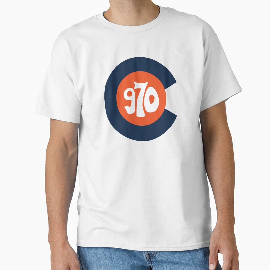 Hand Drawn Colorado Flag 970 Area Code T-Shirt - Custom Art Print Unisex - T-Shirt, Sweatshirt, Hoodie