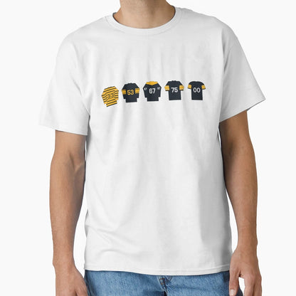 Pittsburgh Steelers Jersey History T-Shirt - Minimalist Print Unisex - T-Shirt, Sweatshirt, Hoodie
