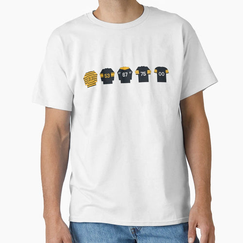 Pittsburgh Steelers Jersey History T-Shirt - Minimalist Print Unisex - T-Shirt, Sweatshirt, Hoodie