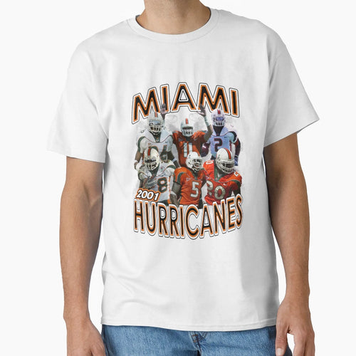 2001 Miami Championship Team White T-Shirt - Custom Art Print Men Women - T-Shirt, Sweatshirt, Hoodie