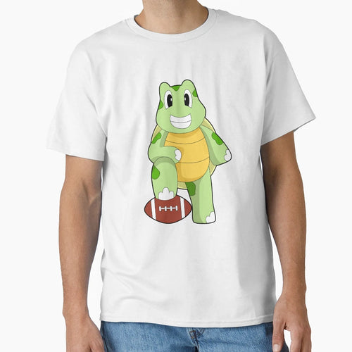 Turtle Football Sports T-Shirt - Minimalist Print Men Women - T-Shirt, Sweatshirt, Hoodie
