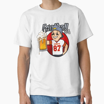 Kansas City Beer And Football T-Shirt - Graphic Print Unisex - T-Shirt, Sweatshirt, Hoodie