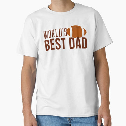 Simple Worlds Best Dad Typography Football T-Shirt - Unique Graphic Unisex - T-Shirt, Sweatshirt, Hoodie