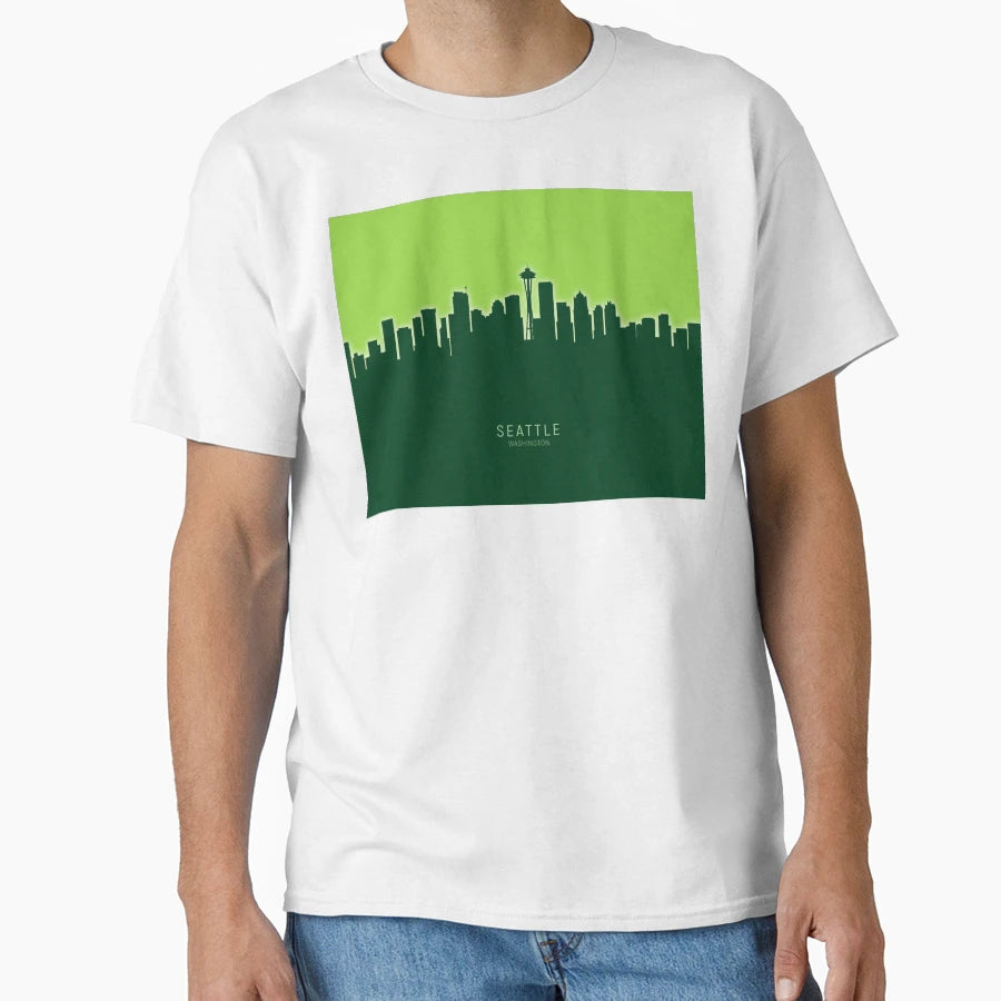 Seattle Washington Skyline T-Shirt - Trendy Graphic Unisex - T-Shirt, Sweatshirt, Hoodie