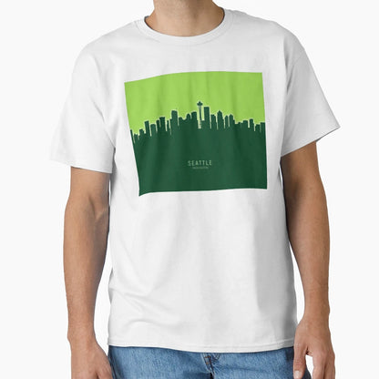 Seattle Washington Skyline T-Shirt - Trendy Graphic Unisex - T-Shirt, Sweatshirt, Hoodie