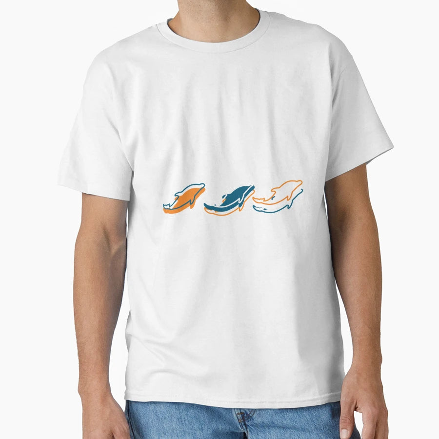 Miami Dolphins Pattern Teal T-Shirt - Fun Novelty Design for Adults - T-Shirt, Sweatshirt, Hoodie