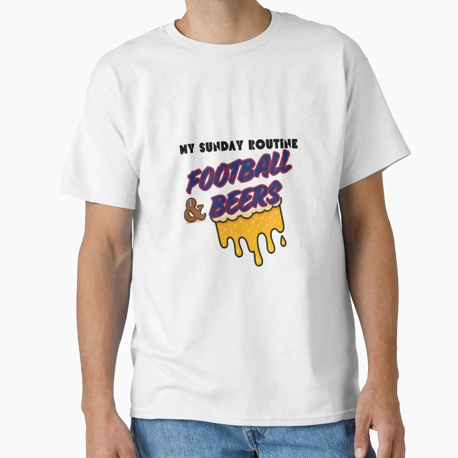 Giants Sunday Football Beers Routine T-Shirt - Casual Everyday Wear Unisex - T-Shirt, Sweatshirt, Hoodie