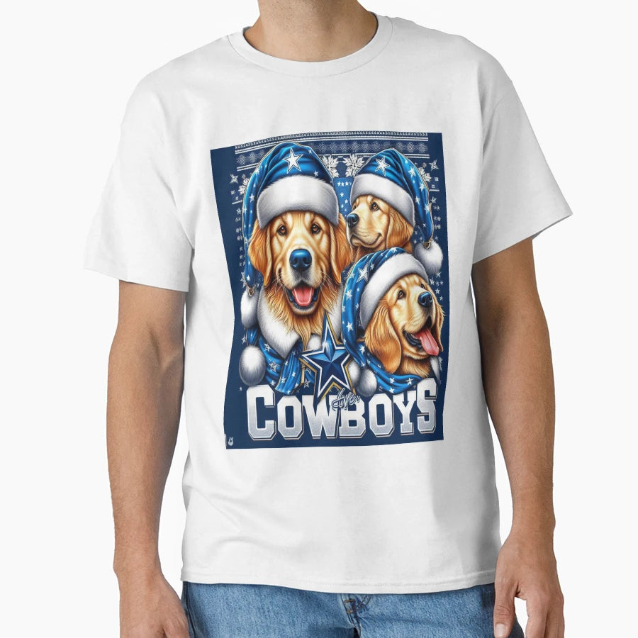 Cowboys Golden Retriever T-Shirt - Novelty Apparel Unisex - T-Shirt, Sweatshirt, Hoodie