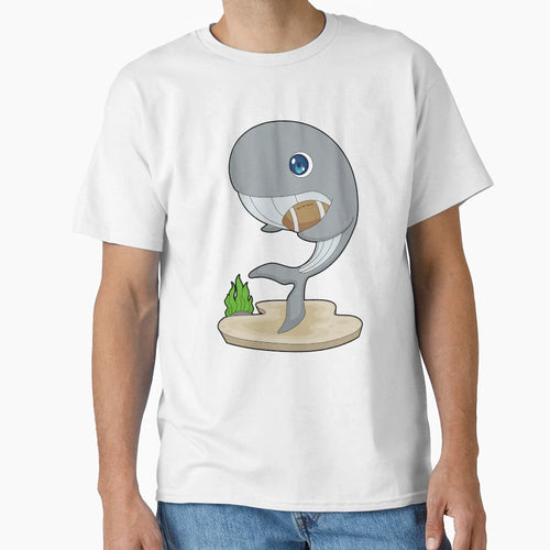 Whale American Football Sports T-Shirt - Aesthetic Graphic Unisex - T-Shirt, Sweatshirt, Hoodie