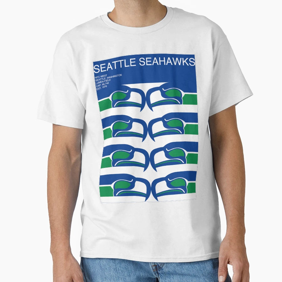Seahawks Geometric Minimal T-Shirt - Streetwear Style for Adults - T-Shirt, Sweatshirt, Hoodie