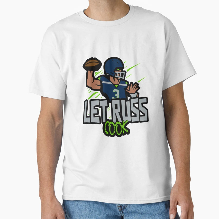 Let Russ Cook Go Hawks Seattle T-Shirt - Fun Novelty Design Men Women - T-Shirt, Sweatshirt, Hoodie