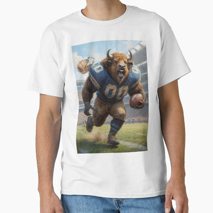 Old School Gridiron Buffalo Mascot T-Shirt - Aesthetic Graphic Men Women - T-Shirt, Sweatshirt, Hoodie