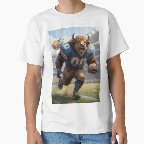 Old School Gridiron Buffalo Mascot T-Shirt - Aesthetic Graphic Men Women - T-Shirt, Sweatshirt, Hoodie