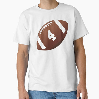 American Football Ball Number 4 Four T-Shirt - Minimalist Print Men Women - T-Shirt, Sweatshirt, Hoodie