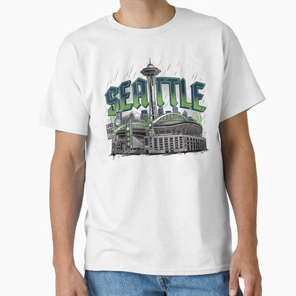 Seattle Illumenated T-Shirt - Unique Graphic Unisex - T-Shirt, Sweatshirt, Hoodie