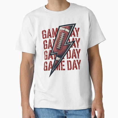 Game Day Lightning Bolt Football T-Shirt - Casual Everyday Wear for Adults - T-Shirt, Sweatshirt, Hoodie