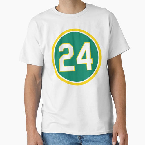 Rickey Henderson 24 Jersey Number T-Shirt - Minimalist Print Men Women - T-Shirt, Sweatshirt, Hoodie
