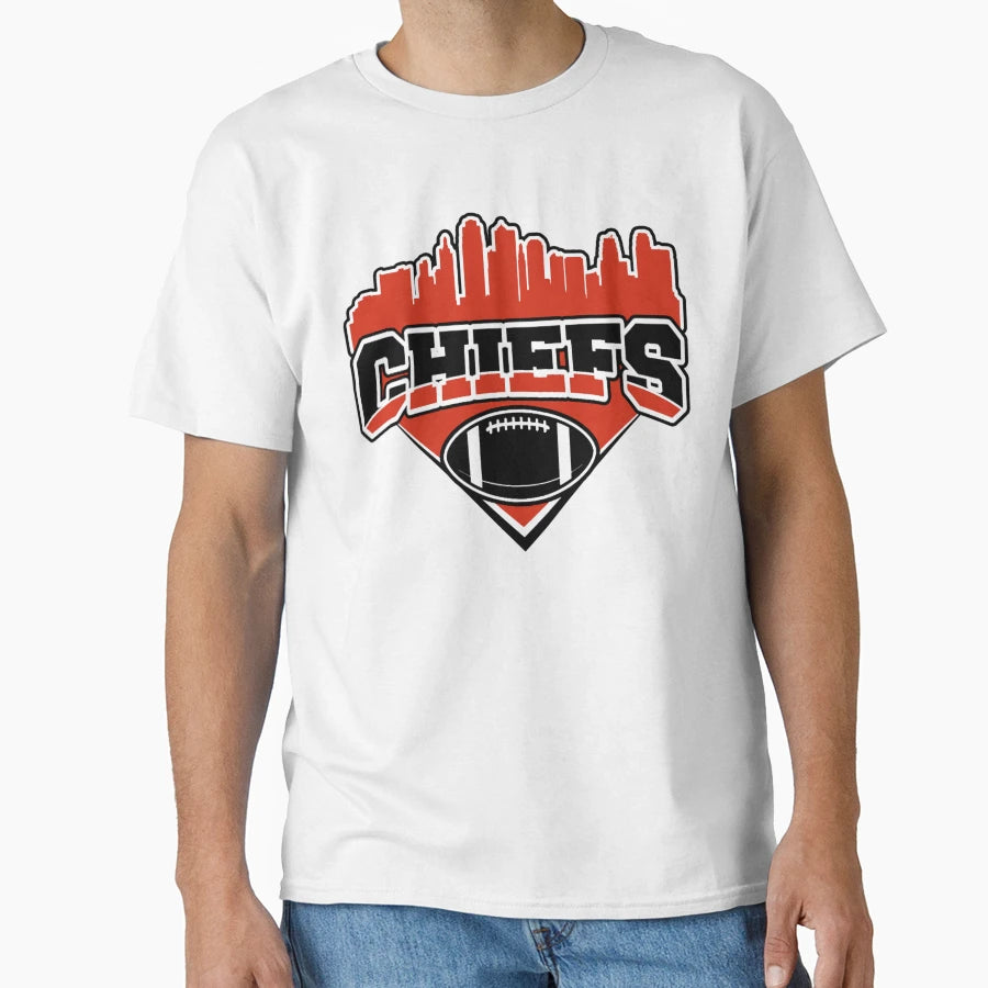 Chiefs Football Skyline Football Team T-Shirt - Fun Novelty Design Unisex - T-Shirt, Sweatshirt, Hoodie