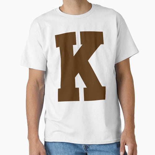 Alphabet Brown K Sports Letter K T-Shirt - Aesthetic Graphic Unisex - T-Shirt, Sweatshirt, Hoodie