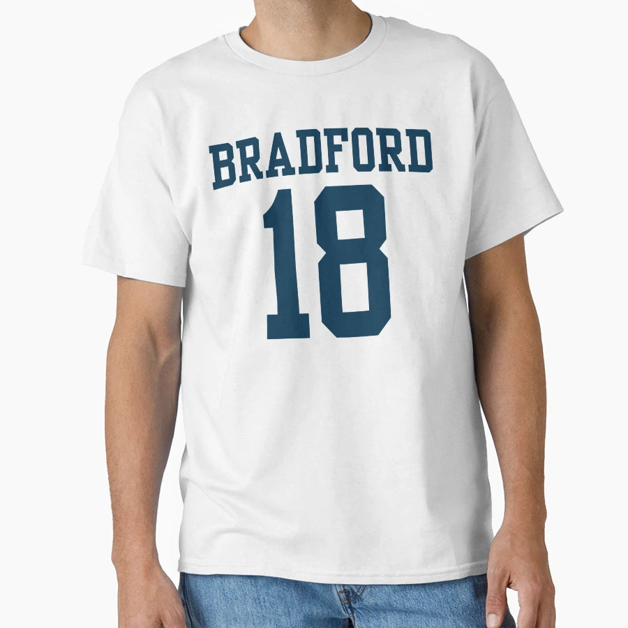 Rookie Football Team Bradford 18 Blue T-Shirt - Custom Art Print Men Women - T-Shirt, Sweatshirt, Hoodie