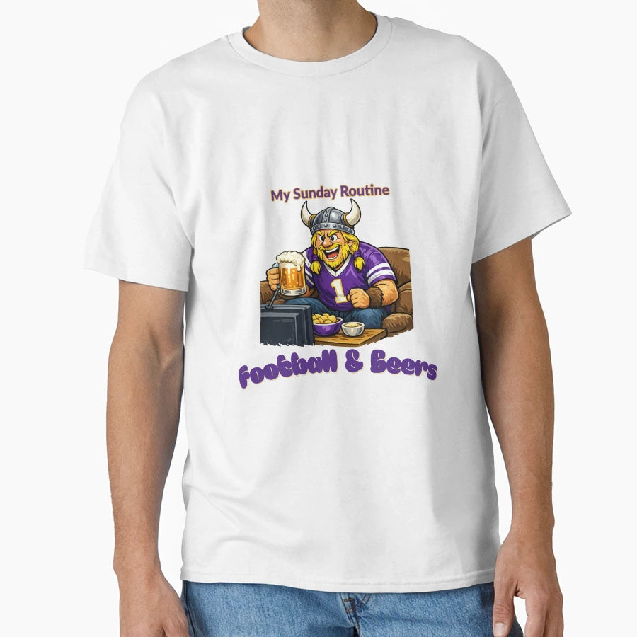 Minnesota Vikings Sunday Routine T-Shirt - Graphic Print for Adults - T-Shirt, Sweatshirt, Hoodie