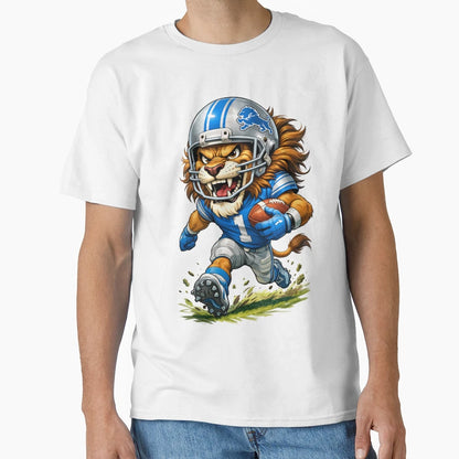 Lions Football Caricature T-Shirt - Minimalist Print Men Women - T-Shirt, Sweatshirt, Hoodie