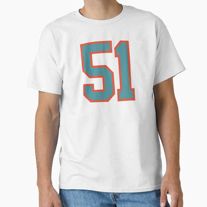 51 Number Aqua Orange Lucky Sports Fifty T-Shirt - Streetwear Style Unisex - T-Shirt, Sweatshirt, Hoodie