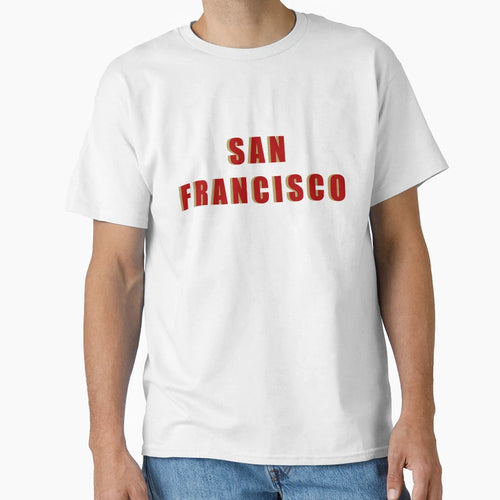 San Francisco Red And Gold Block T-Shirt - Fun Novelty Design for Adults - T-Shirt, Sweatshirt, Hoodie