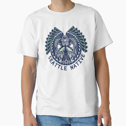 Seattle Native Hawks T-Shirt - Trendy Graphic for Adults - T-Shirt, Sweatshirt, Hoodie
