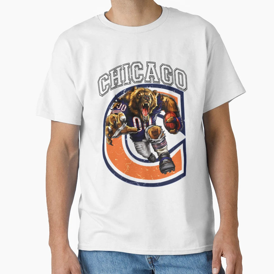 Chicago Football T-Shirt - Custom Art Print Unisex - T-Shirt, Sweatshirt, Hoodie